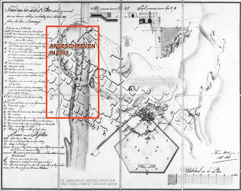 Trac&eacute; van het Fort Sint Pieter 1817